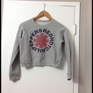 cropped Red Hot chili pepper sweater